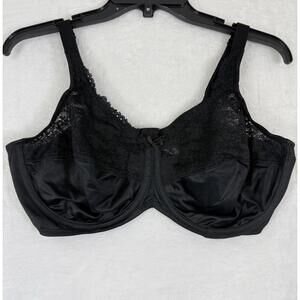 Lilyette Minimizer Bra 42D Black 42 D 0428 Underwire Womens